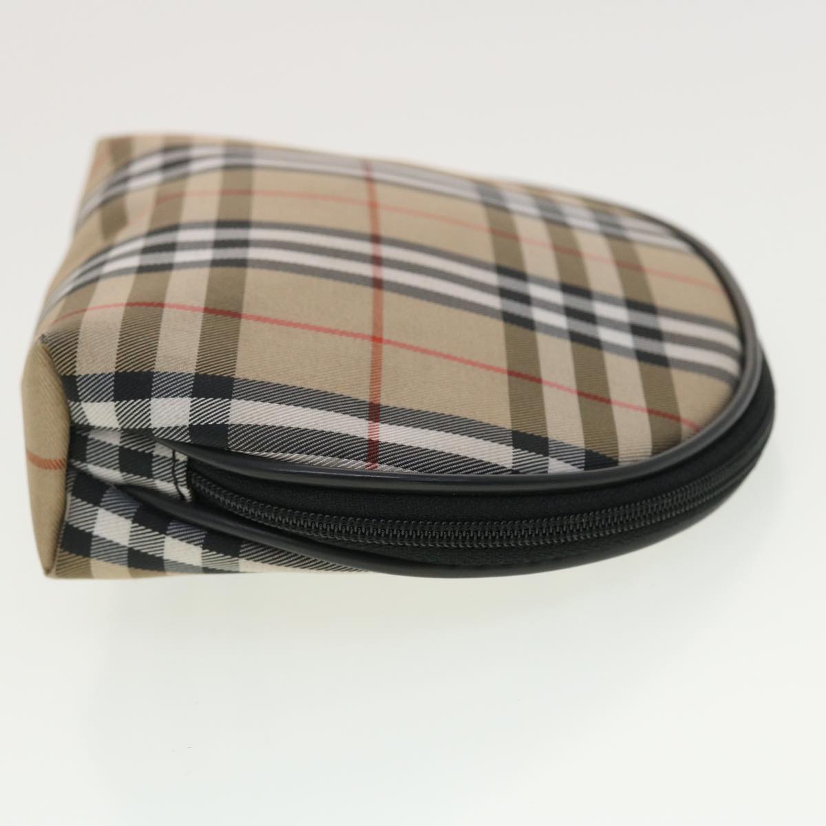 BURBERRY Nova Check Pouch Nylon Beige Auth 40199