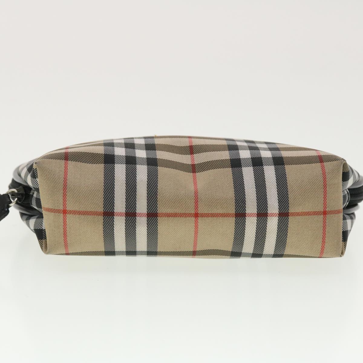 BURBERRY Nova Check Pouch Nylon Beige Auth 40199