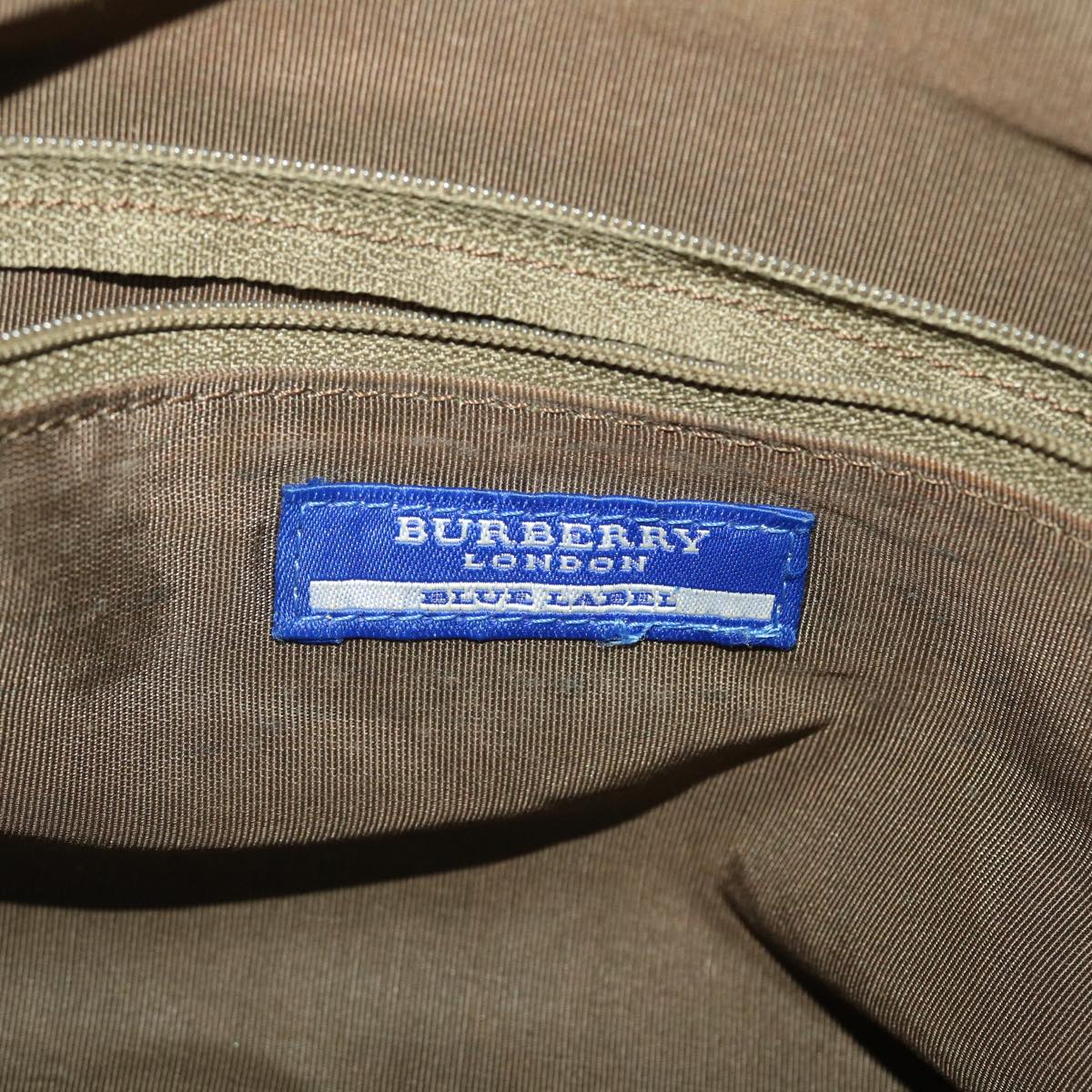 BURBERRY Blue Label Tote Bag Leather Green Auth 40218