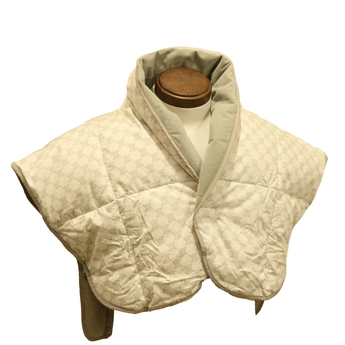 CELINE Macadam Shoulder Jacket Cotton White Auth 40242