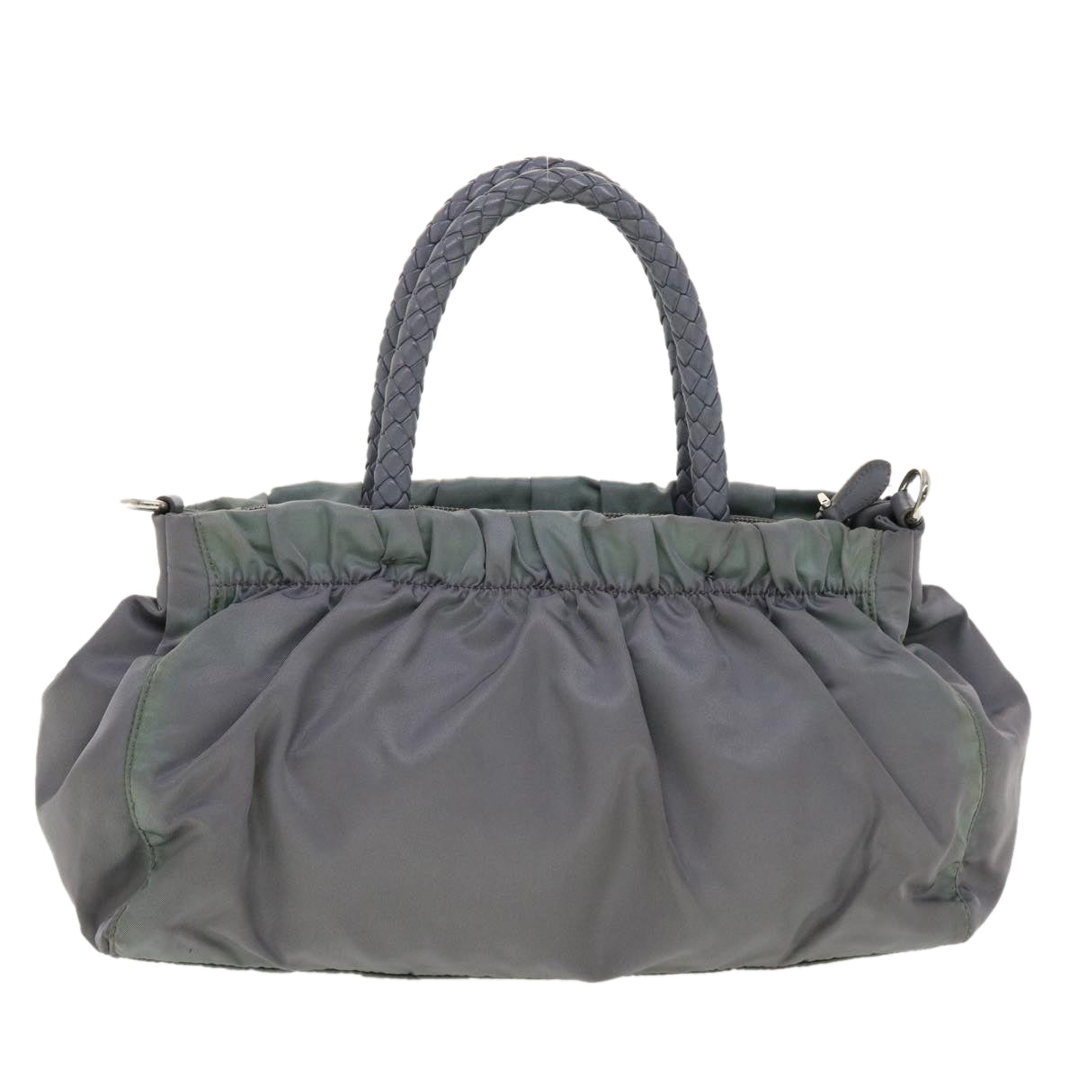 PRADA Hand Bag Nylon 2way Gray Auth 40251 - 0