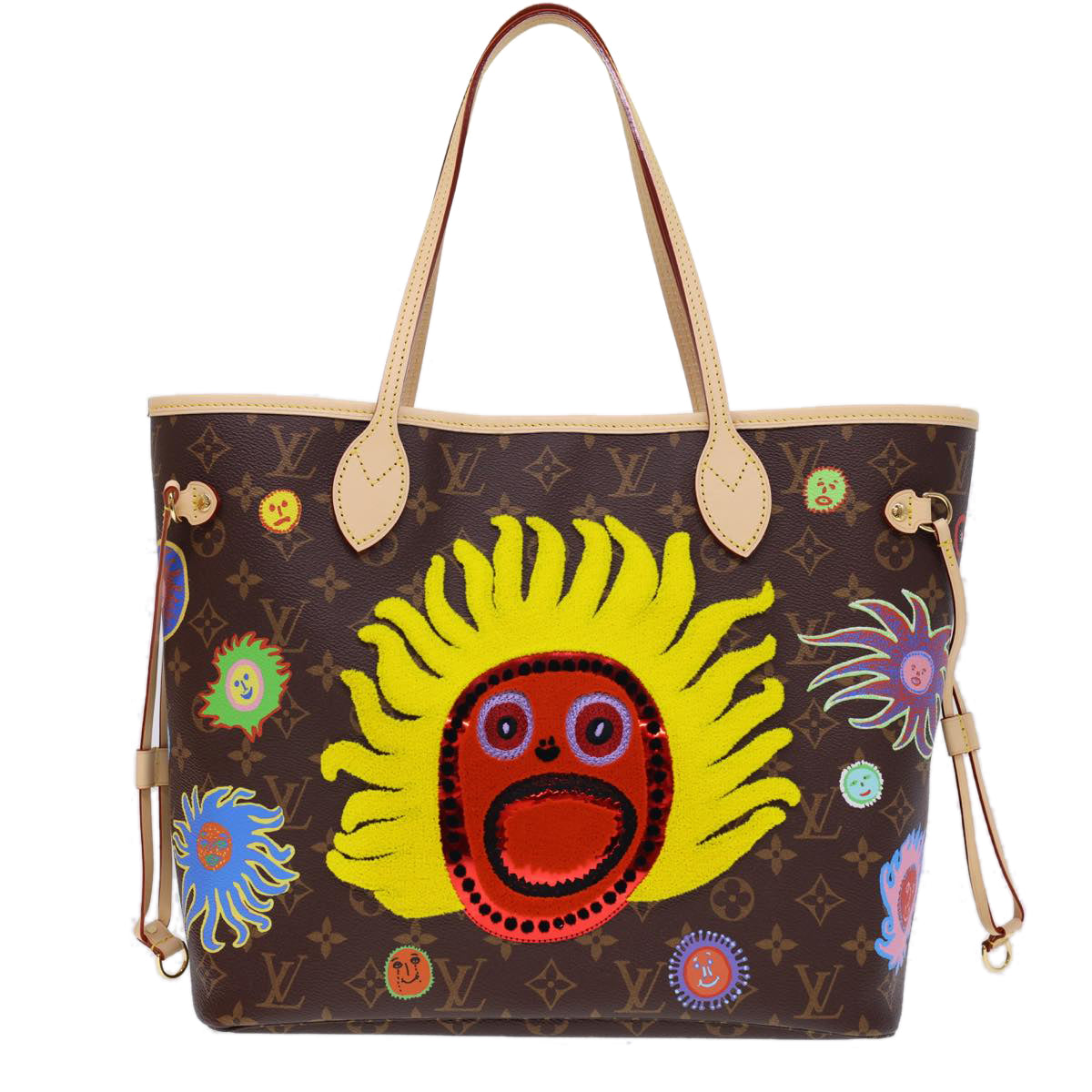 LOUIS VUITTON Yayoi Kusama Face Neverfull MM Tote Bag M46447 LV