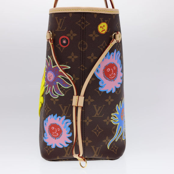 LOUIS VUITTON Yayoi Kusama Face Neverfull MM Tote Bag M46447 LV Auth 40256A