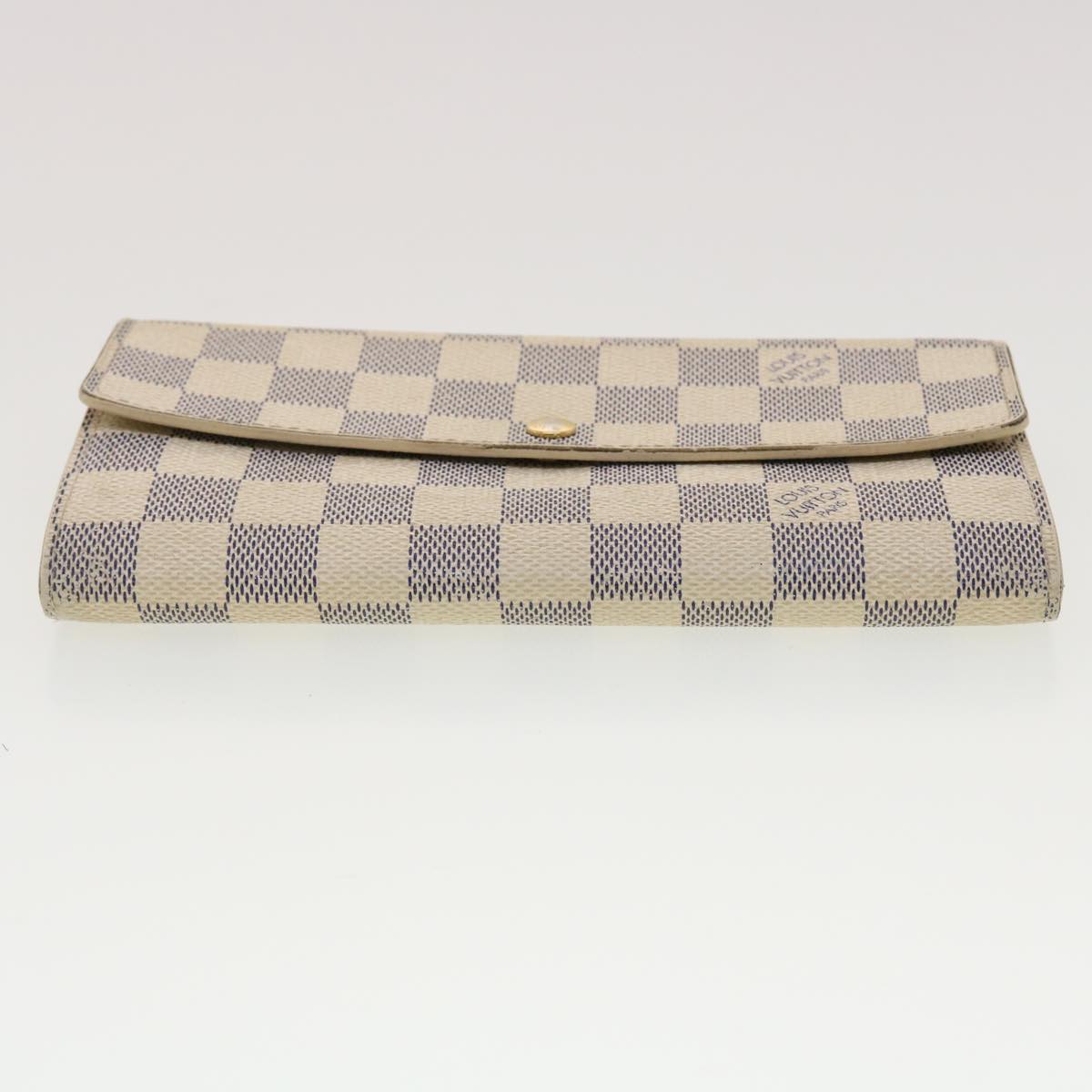 LOUIS VUITTON Damier Azur Portefeuille Sarah Long Wallet N63208 LV Auth 40267