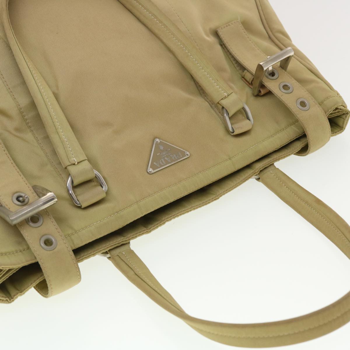 PRADA Shoulder Bag Nylon Khaki Auth 40277