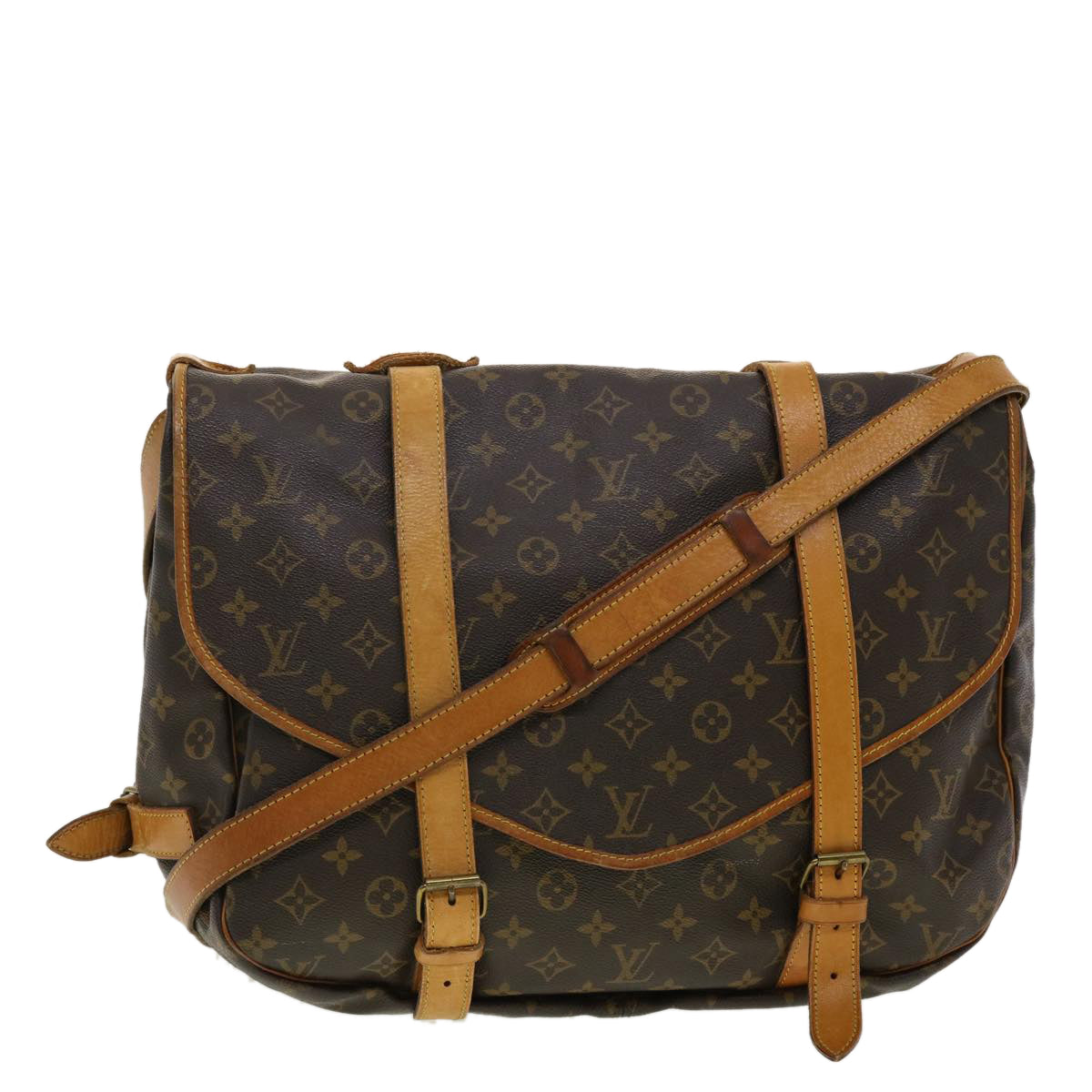 LOUIS VUITTON Monogram Saumur 43 Shoulder Bag M42252 LV Auth 40297