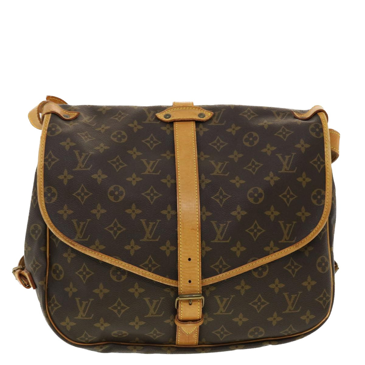 LOUIS VUITTON Monogram Saumur 35 Shoulder Bag M42254 LV Auth 40298