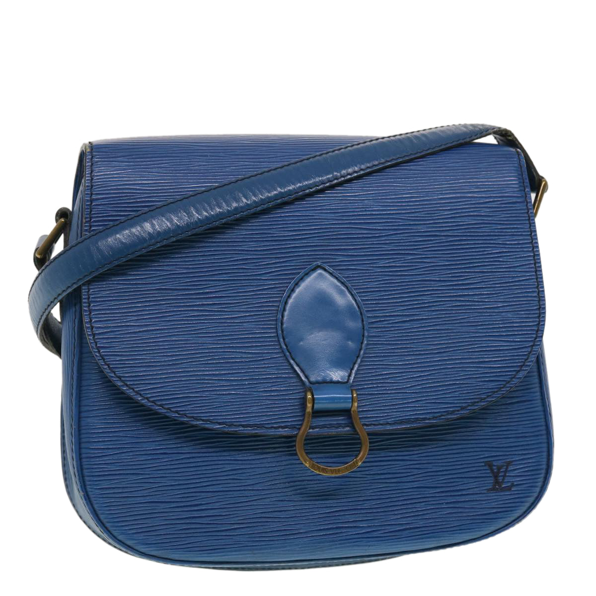 LOUIS VUITTON Epi Saint Cloud GM Shoulder Bag Blue M52195 LV Auth 40302