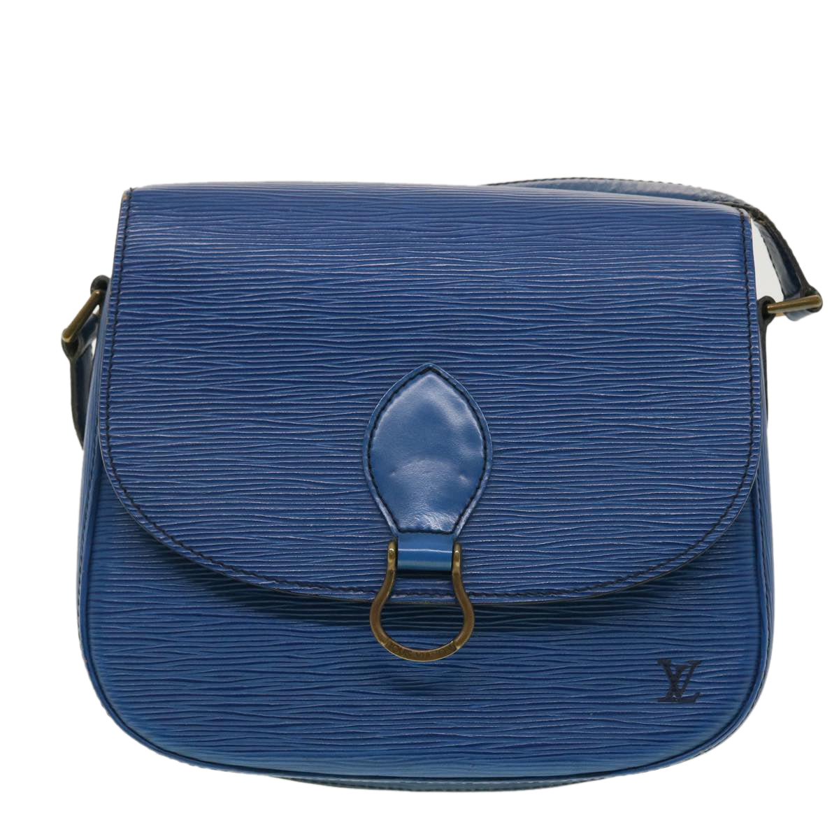 LOUIS VUITTON Epi Saint Cloud GM Shoulder Bag Blue M52195 LV Auth 40302