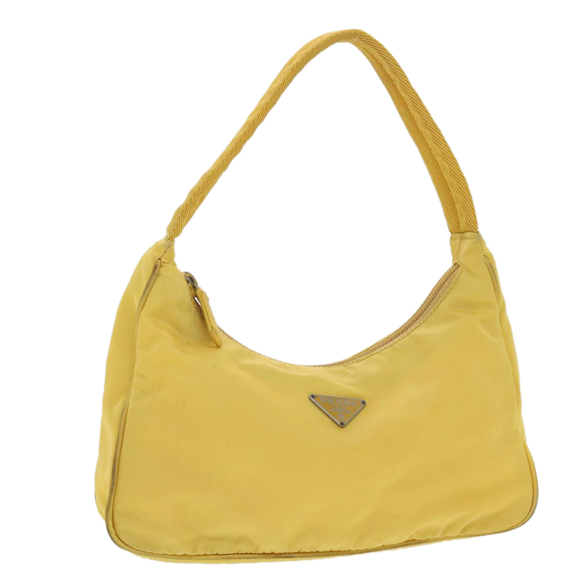 PRADA Pouch Nylon Yellow Auth 40326