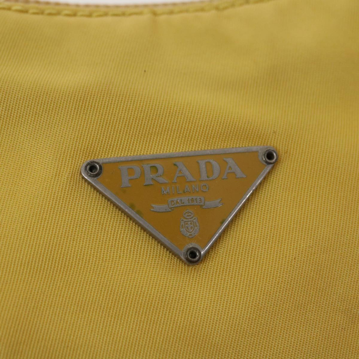 PRADA Pouch Nylon Yellow Auth 40326