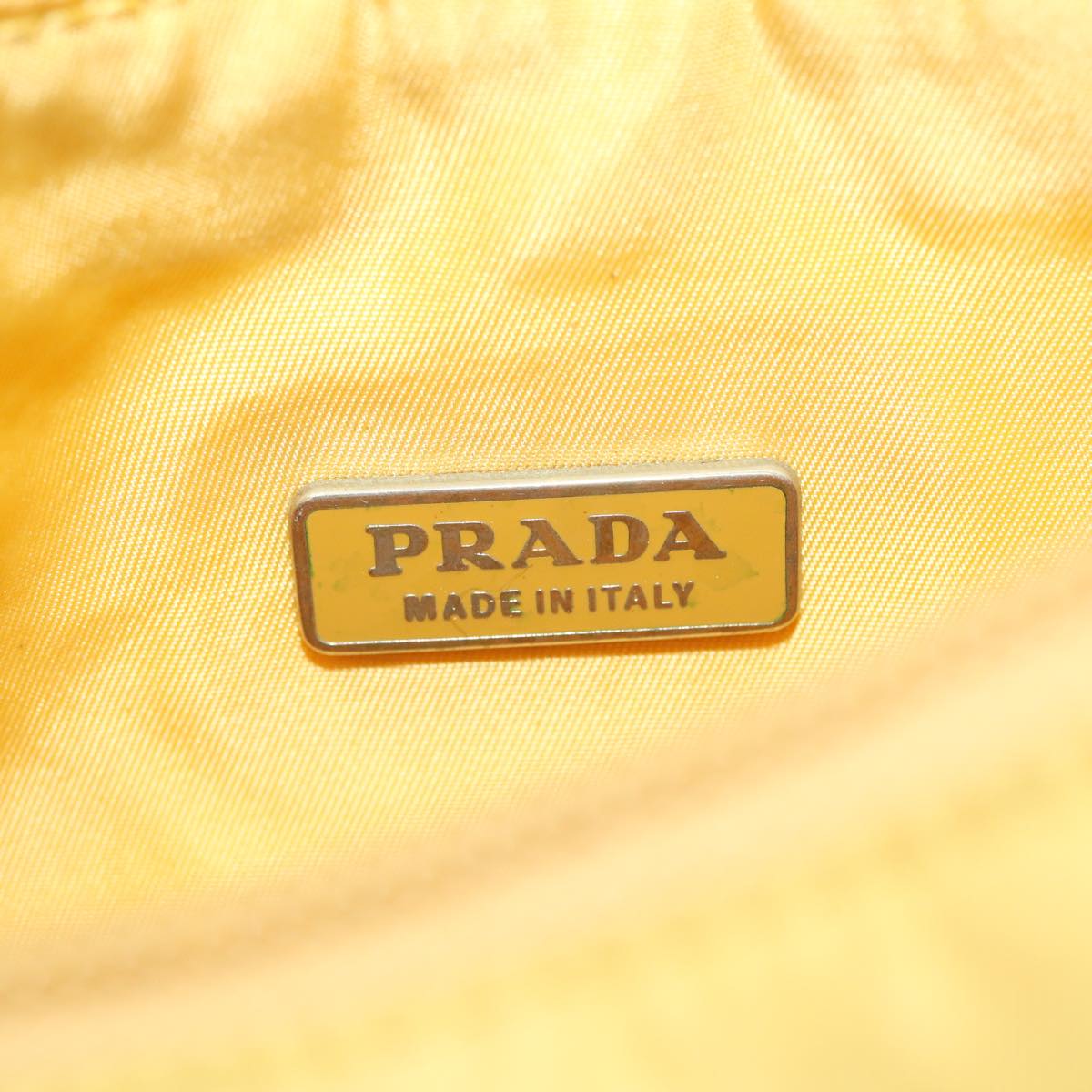 PRADA Pouch Nylon Yellow Auth 40326