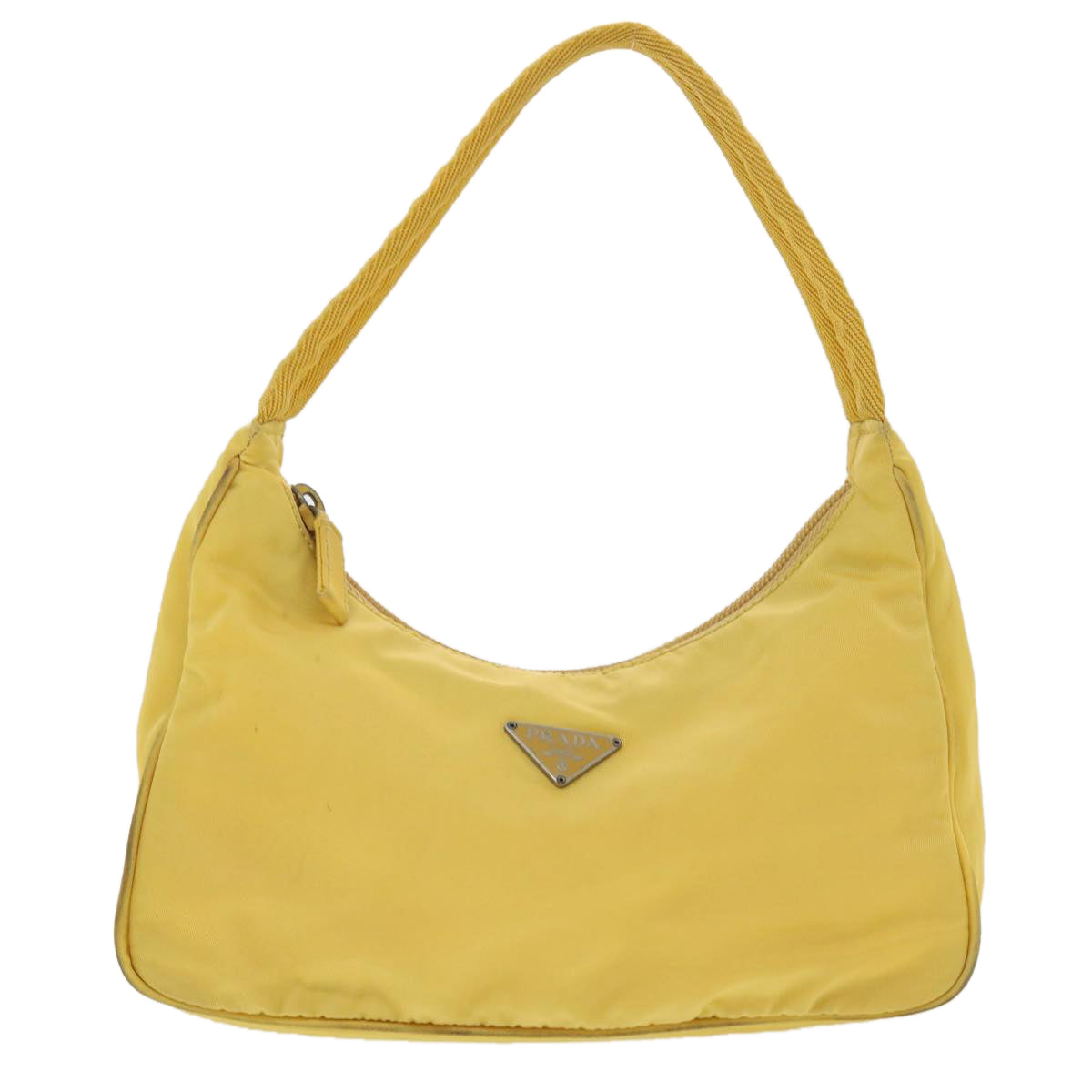 PRADA Pouch Nylon Yellow Auth 40326