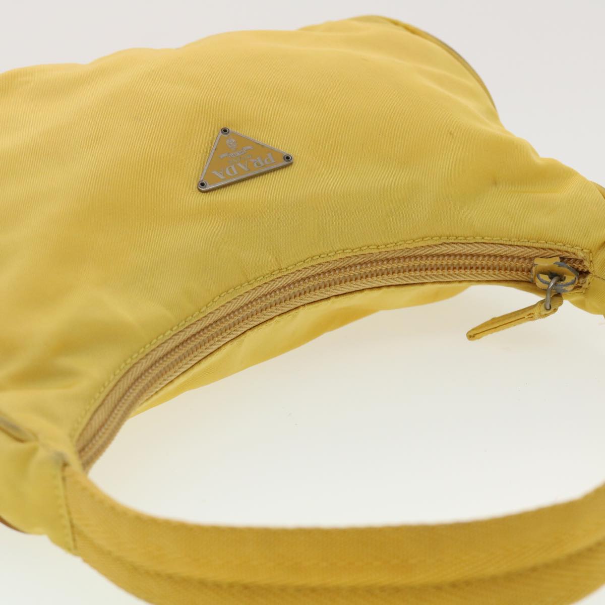 PRADA Pouch Nylon Yellow Auth 40326