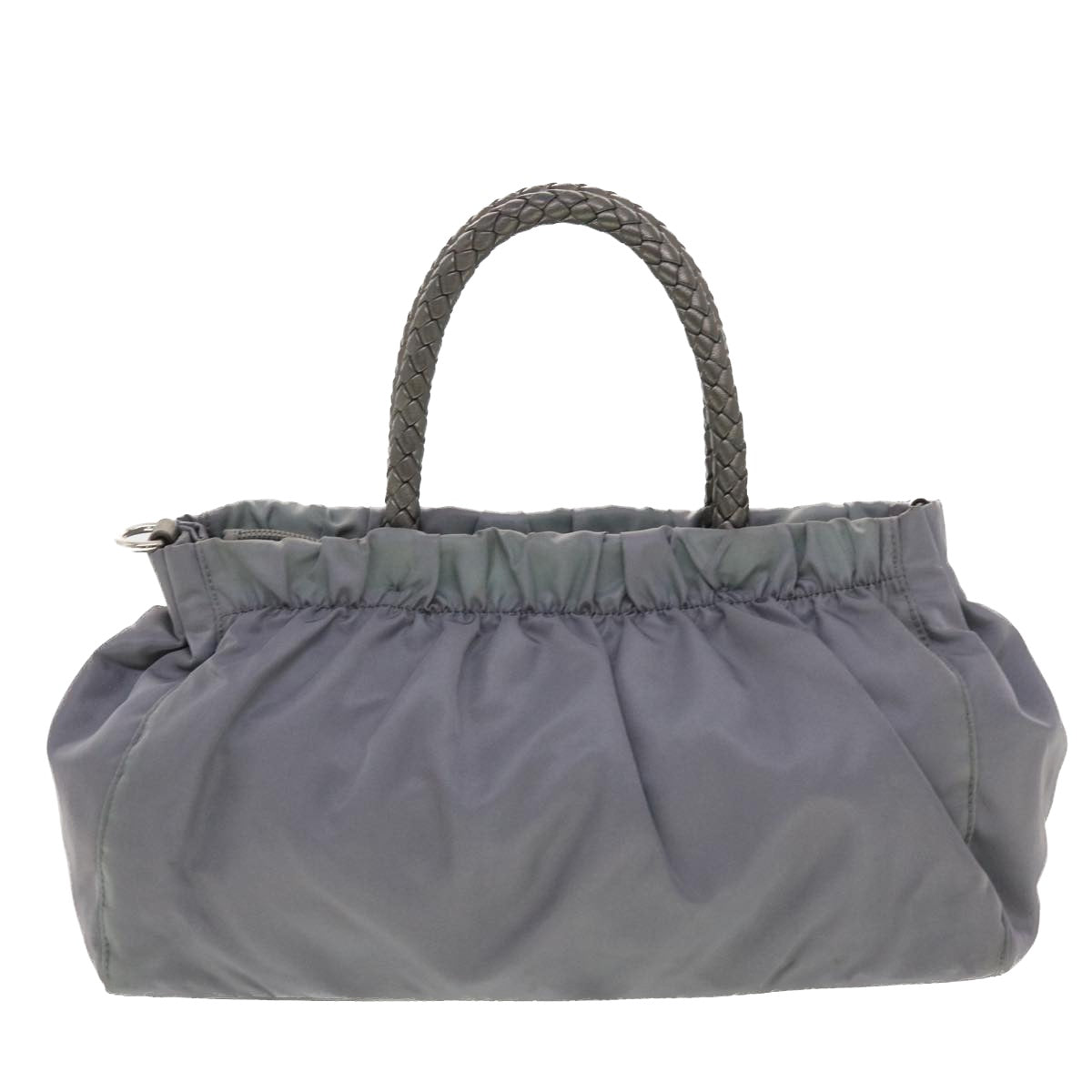 PRADA Hand Bag Nylon Gray Auth 40329 - 0