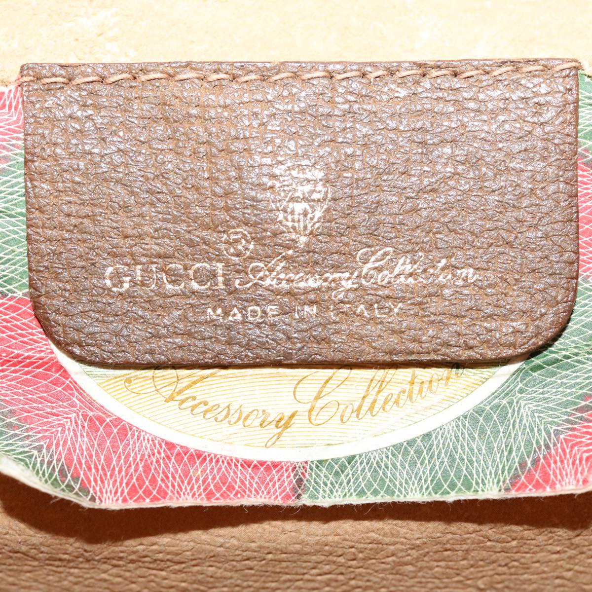 GUCCI GG Canvas Web Sherry Line Clutch Bag Beige Red Green 89.01.030 Auth 40342