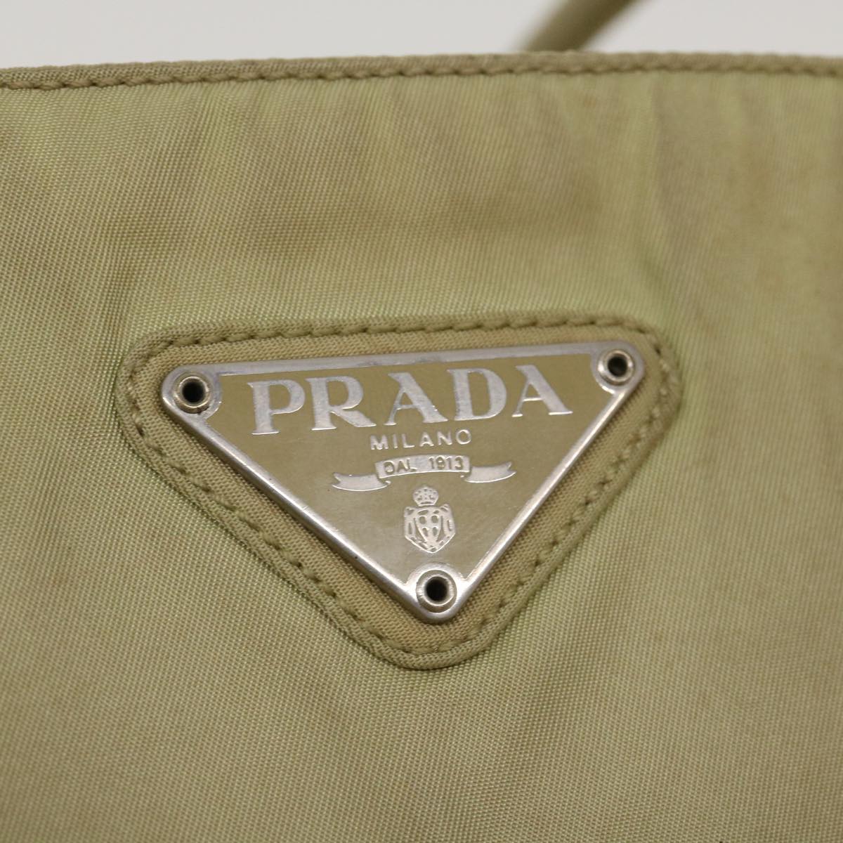 PRADA Shoulder Bag Nylon Khaki Auth 40350