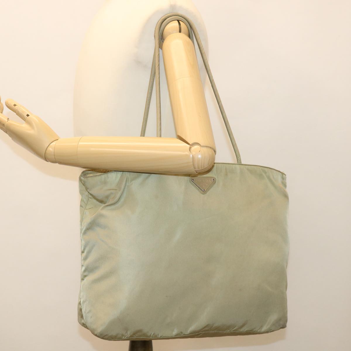 PRADA Shoulder Bag Nylon Khaki Auth 40350