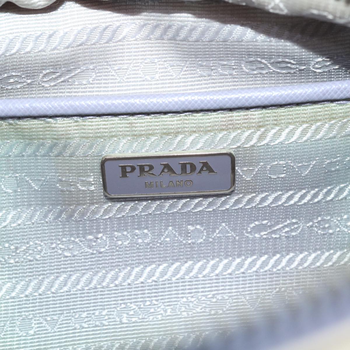 PRADA Chain Shoulder Bag Canvas White Auth 40366
