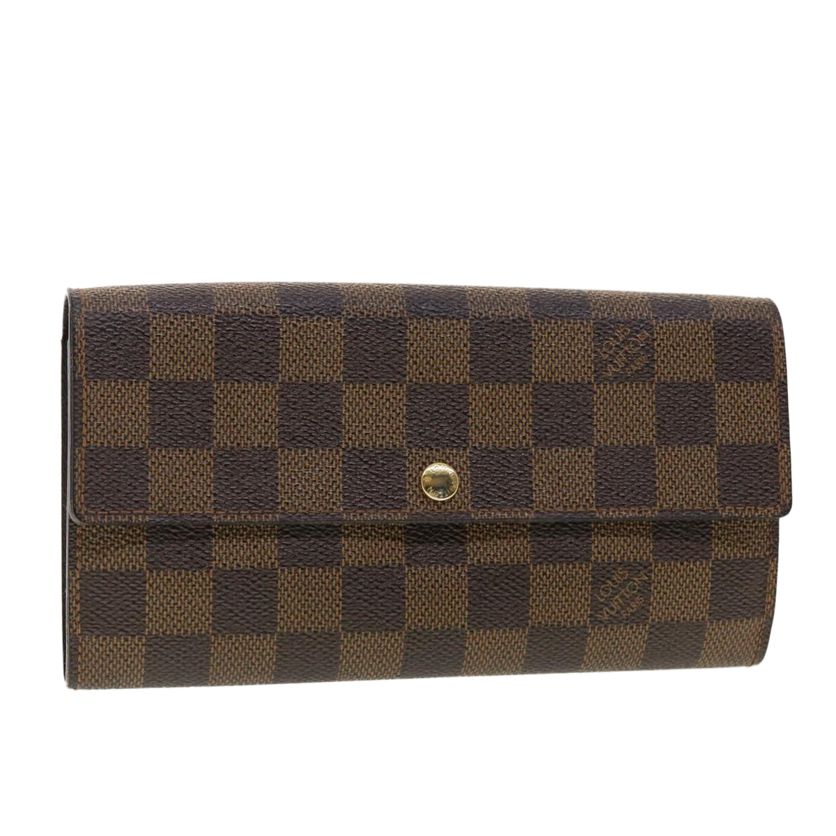 LOUIS VUITTON Damier Ebene Portefeuille Sarah Long Wallet N61734 LV Auth 40389