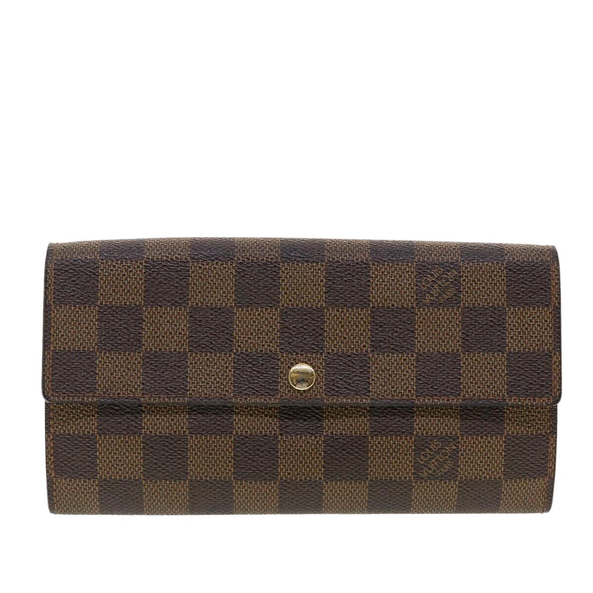 LOUIS VUITTON Damier Ebene Portefeuille Sarah Long Wallet N61734 LV Auth 40389