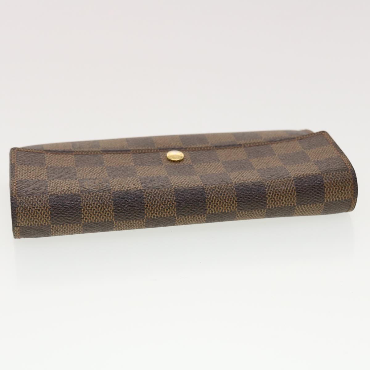 LOUIS VUITTON Damier Ebene Portefeuille Sarah Long Wallet N61734 LV Auth 40389