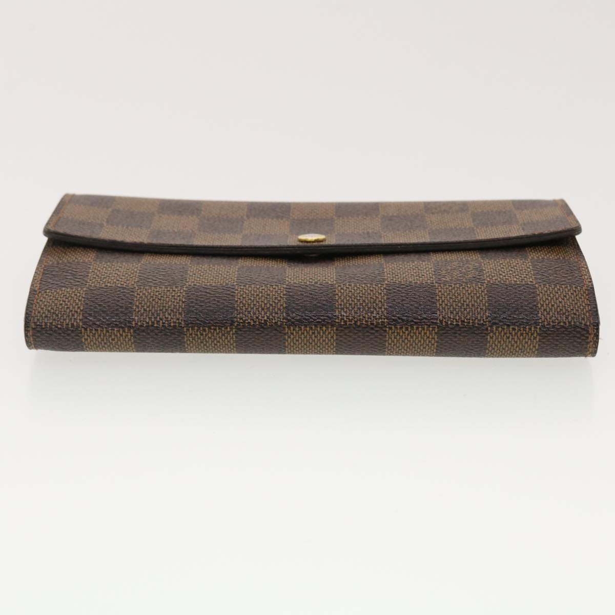 LOUIS VUITTON Damier Ebene Portefeuille Sarah Long Wallet N61734 LV Auth 40389