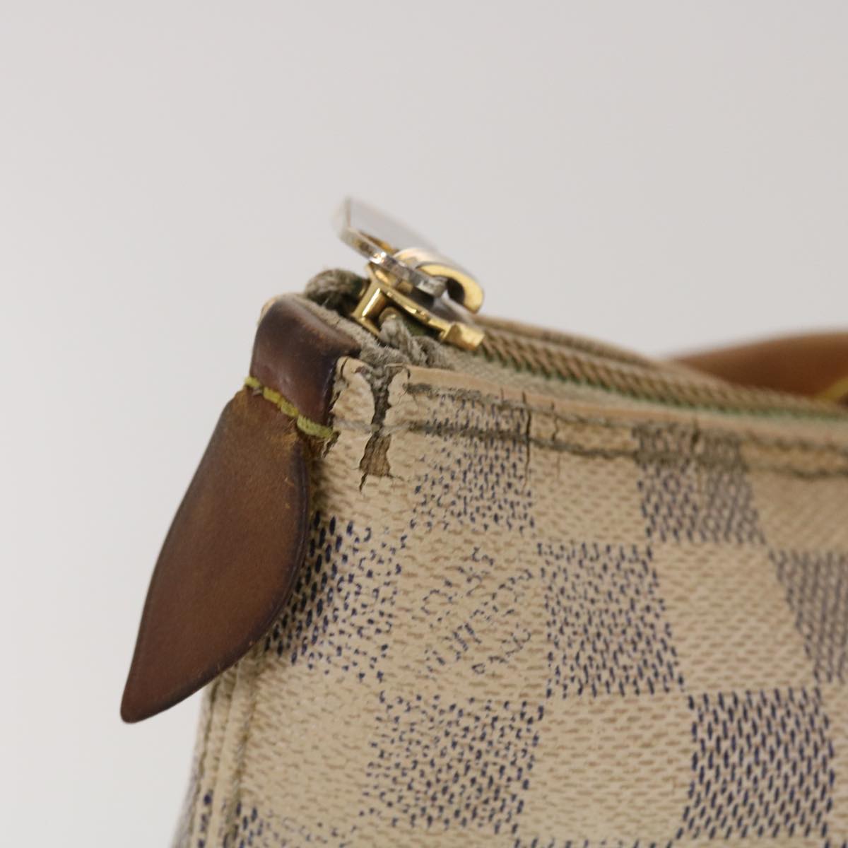 LOUIS VUITTON Damier Azur Saleya PM Tote Bag N51186 LV Auth 40418