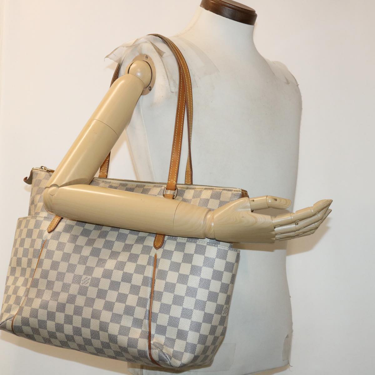 LOUIS VUITTON Damier Azur Totally MM Tote Bag N51262 LV Auth 40419