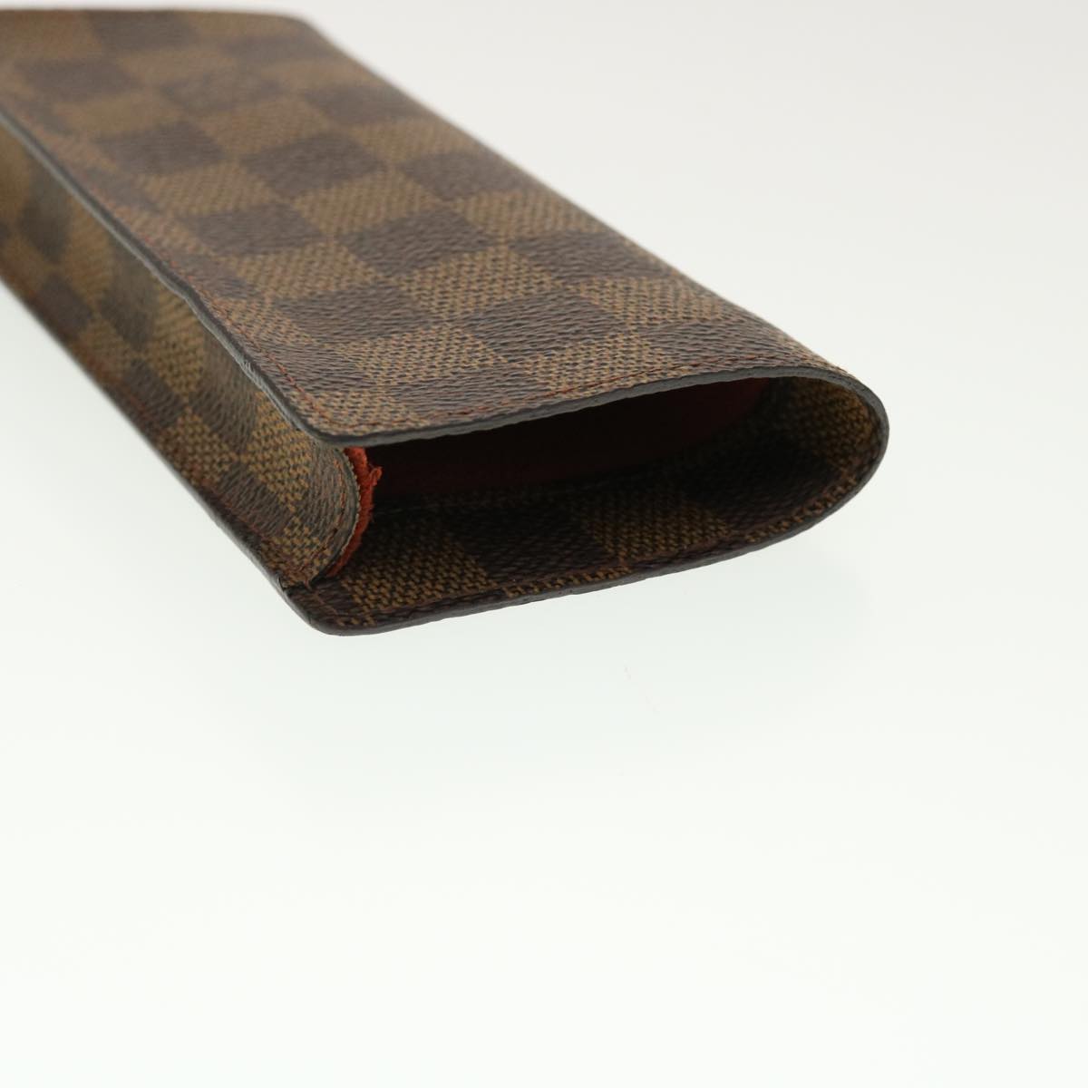 LOUIS VUITTON Damier Ebene Etui Lunettes Simple Glasses Case N62964 Auth 40429