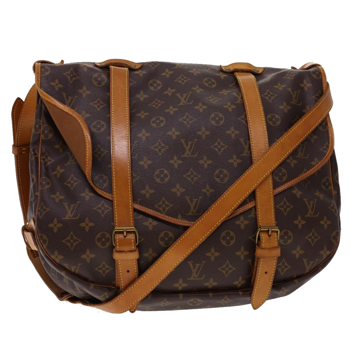 LOUIS VUITTON Monogram Saumur 43 Shoulder Bag M42252 LV Auth 40442