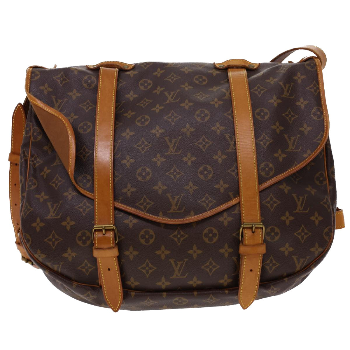 LOUIS VUITTON Monogram Saumur 43 Shoulder Bag M42252 LV Auth 40442