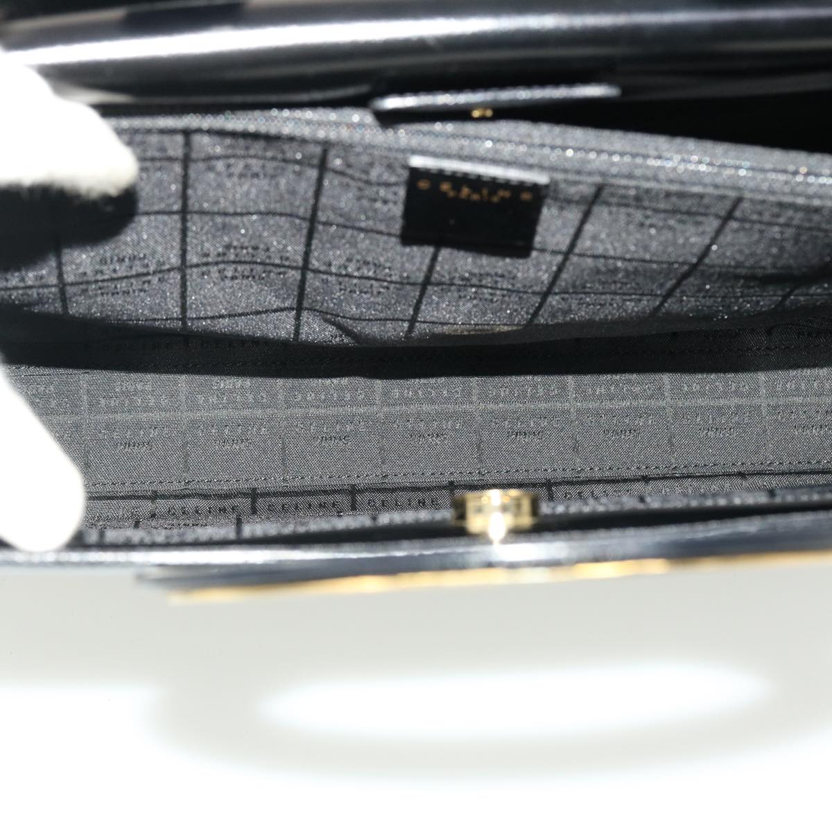 CELINE Hand Bag Leather 2way Black Auth 40458A