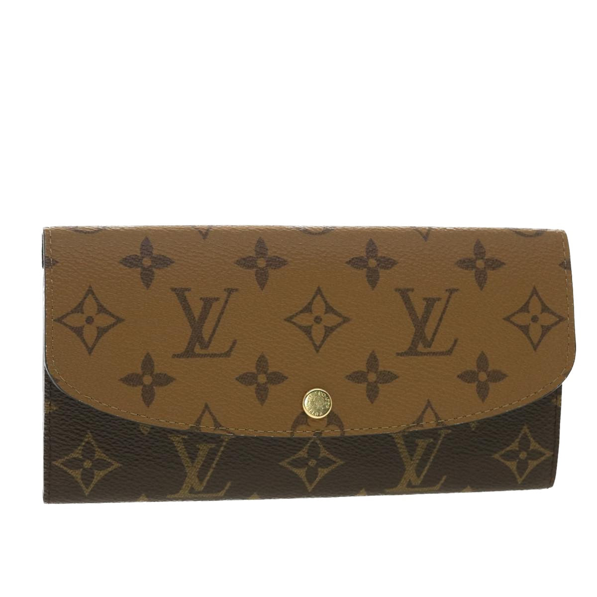 LOUIS VUITTON Monogram Reverse Portefeuille Emily Long Wallet M82157 Auth 40459A