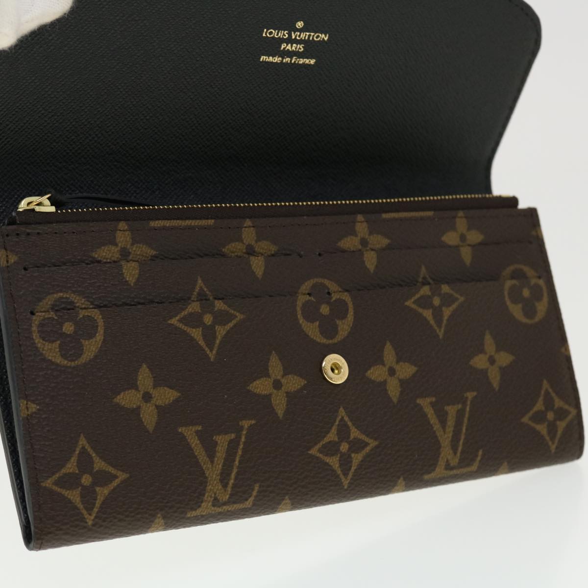 LOUIS VUITTON Monogram Reverse Portefeuille Emily Long Wallet M82157 Auth 40459A