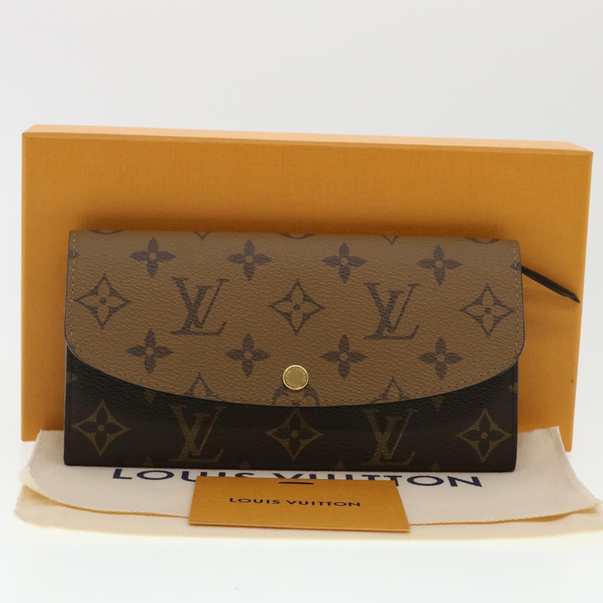 LOUIS VUITTON Monogram Reverse Portefeuille Emily Long Wallet M82157 Auth 40459A