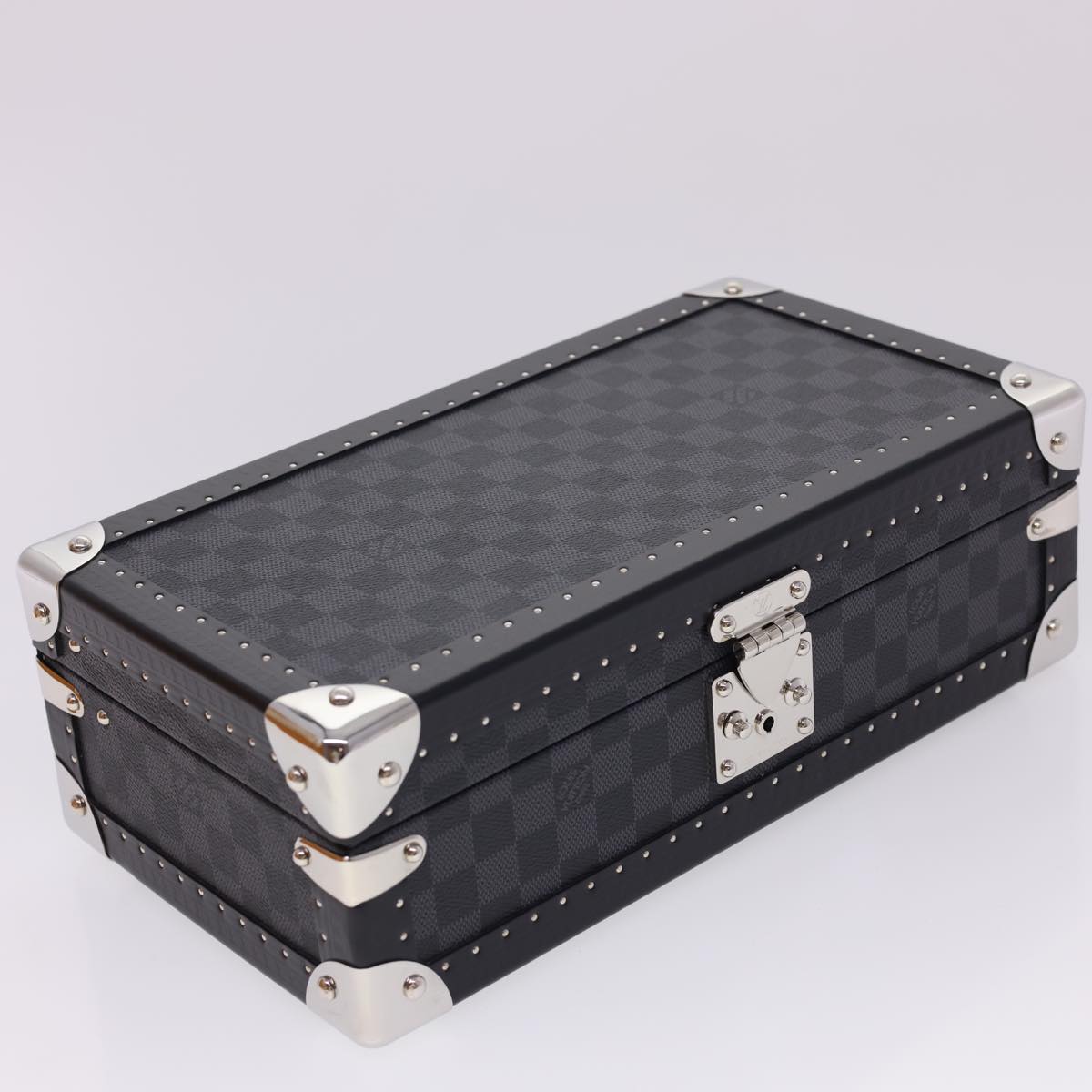 LOUIS VUITTON Damier Graphite Watch Case Coffret 8 Montor Trunk N48226 LV 40463A