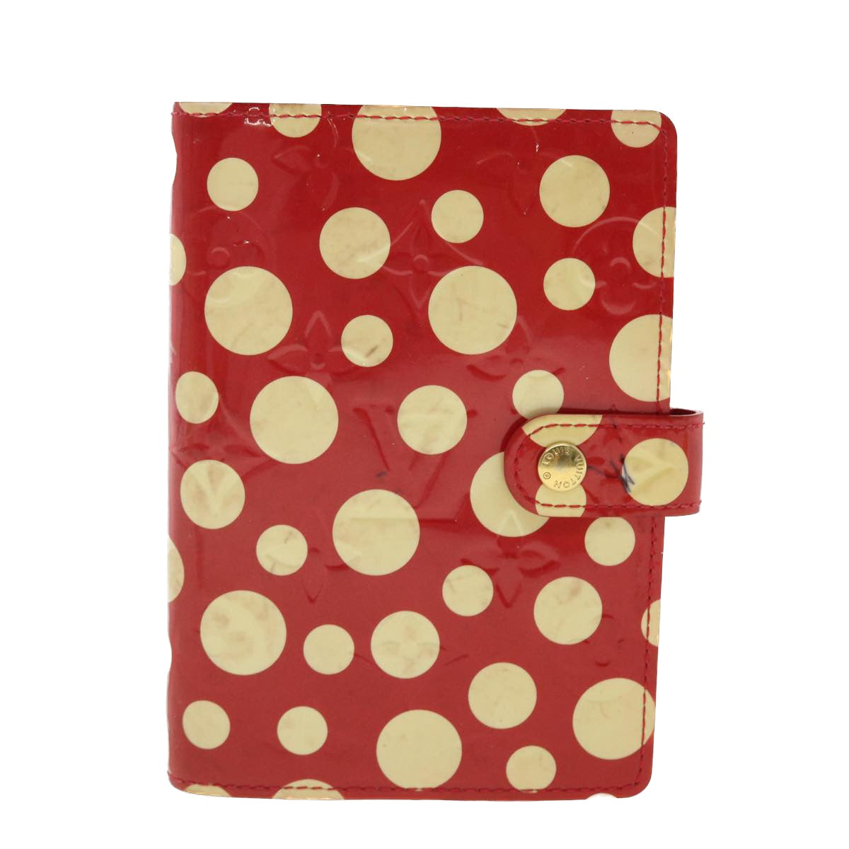 LOUIS VUITTON Vernis Yayoi Kusama Agenda PM Day Planner Cover M91518 Auth 40465