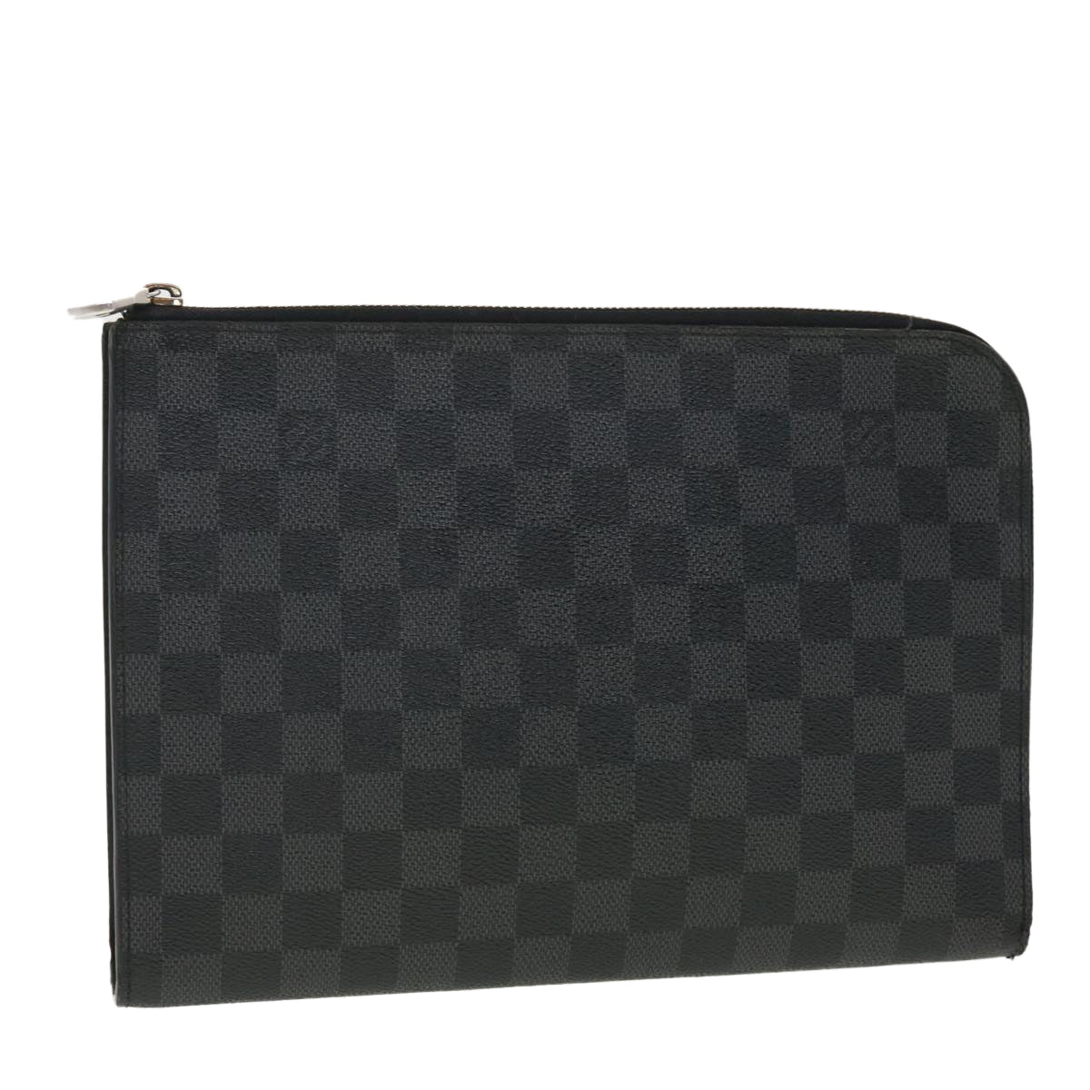 LOUIS VUITTON Damier Graphite Pochette Jules PM Clutch Bag N60113 LV Auth 40471