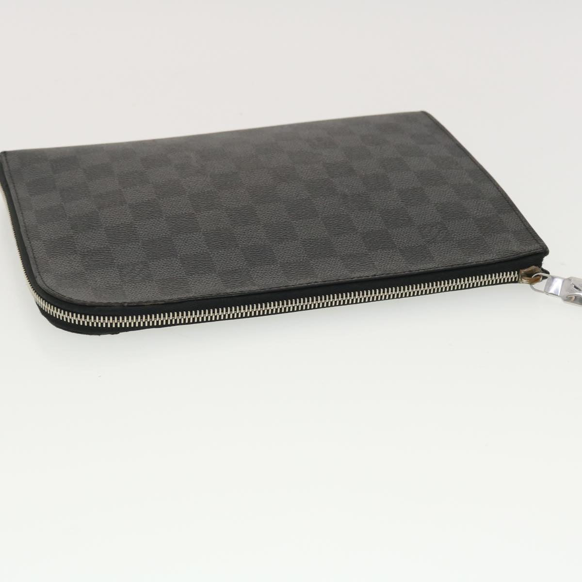 LOUIS VUITTON Damier Graphite Pochette Jules PM Clutch Bag N60113 LV Auth 40471