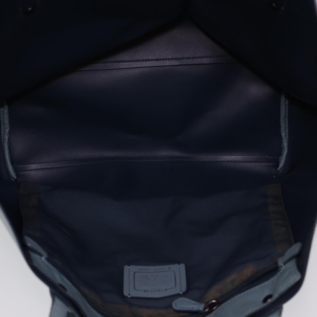 Coach Tote Bag Shoulder Bag Leather Nylon 3Set Beige Light Blue Auth 40487