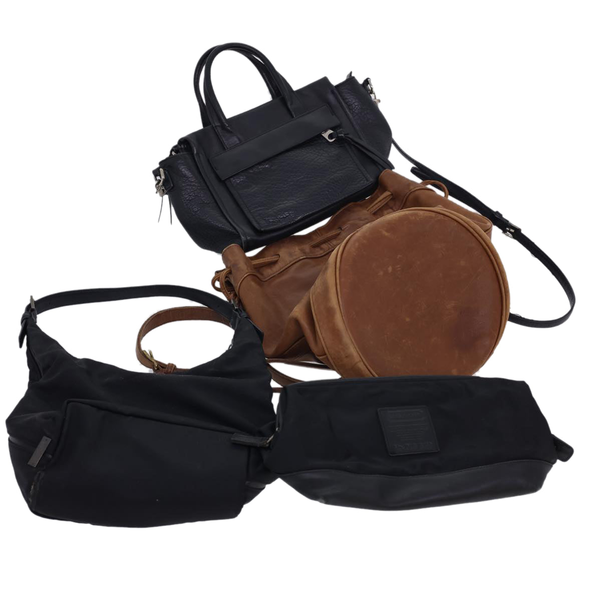 Coach Pouch Shoulder Bag Leather 4Set Brown Black Auth 40542 - 0