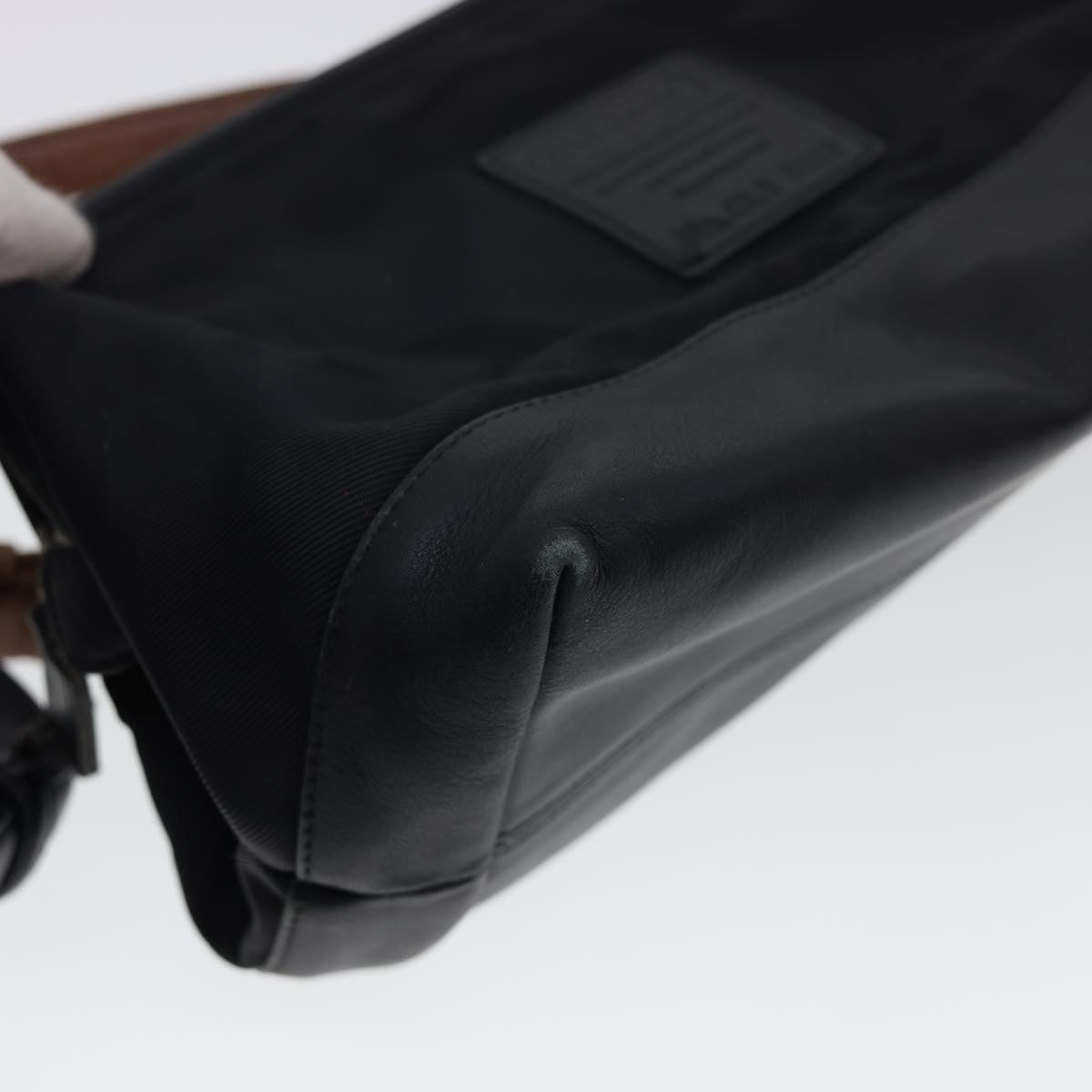 Coach Pouch Shoulder Bag Leather 4Set Brown Black Auth 40542