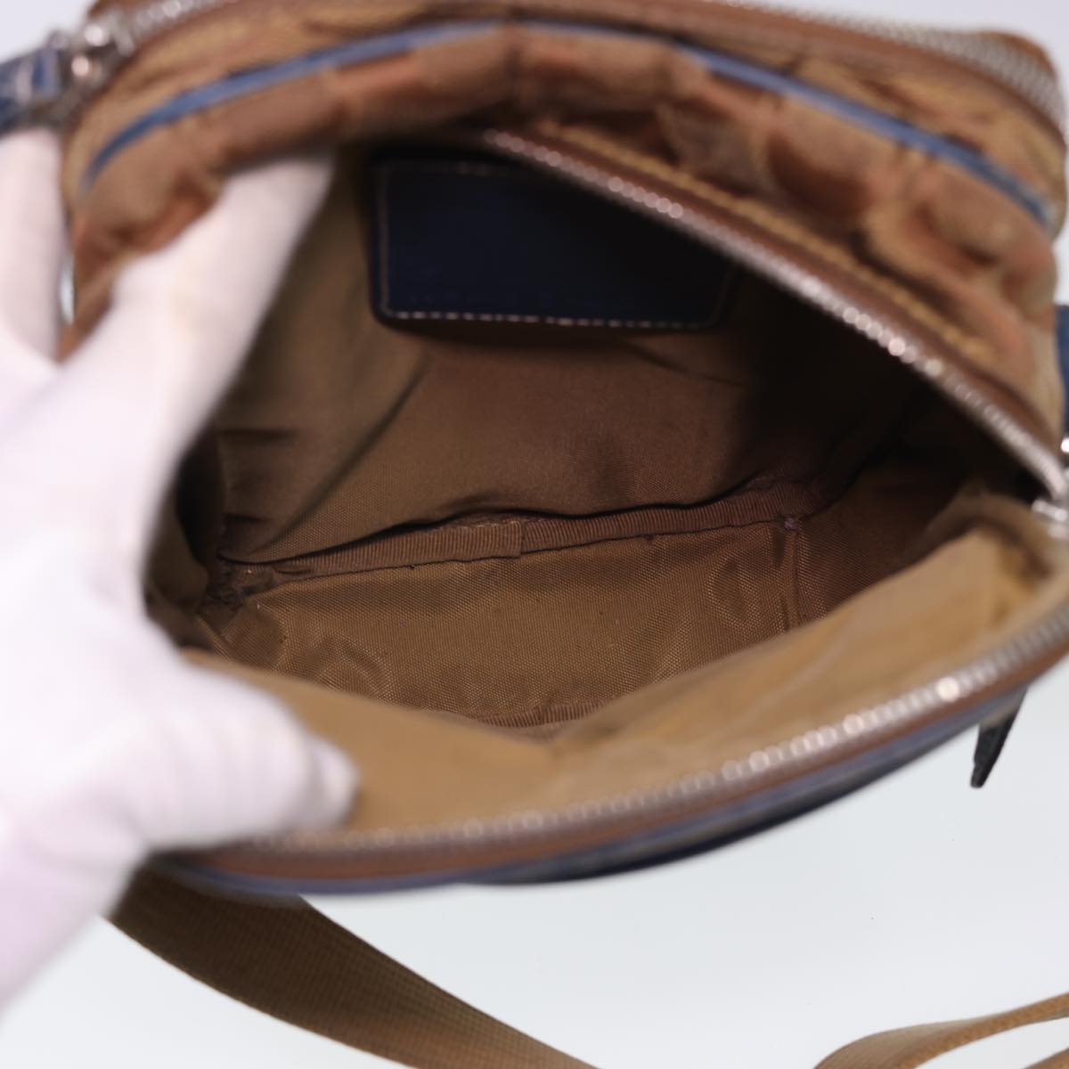 Coach Signature Canvas Tote Shoulder Bag PVC Leather 3Set Brown Black Auth 40545