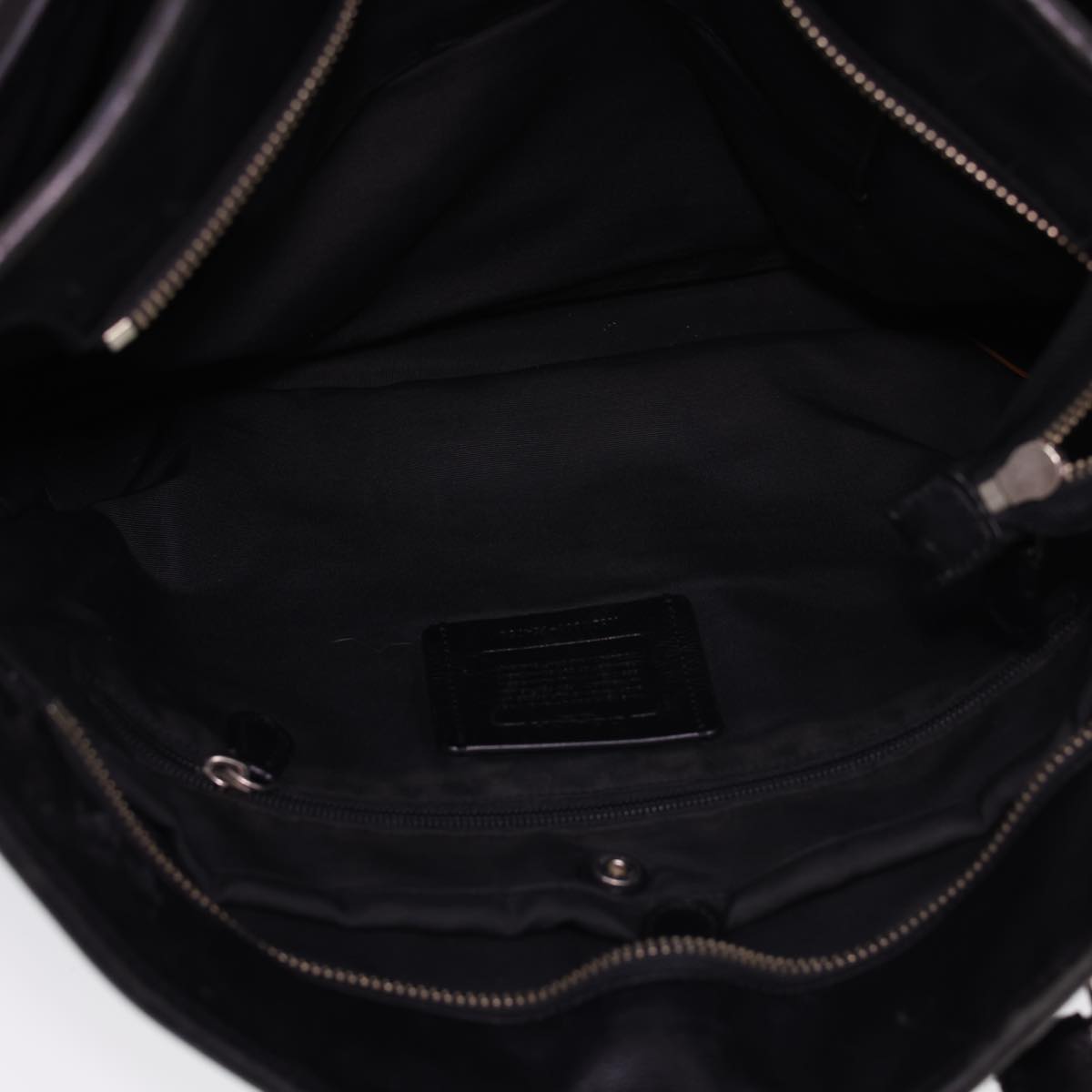 Coach Signature Canvas Tote Bag PVC Leather 3Set Brown Black Auth 40547