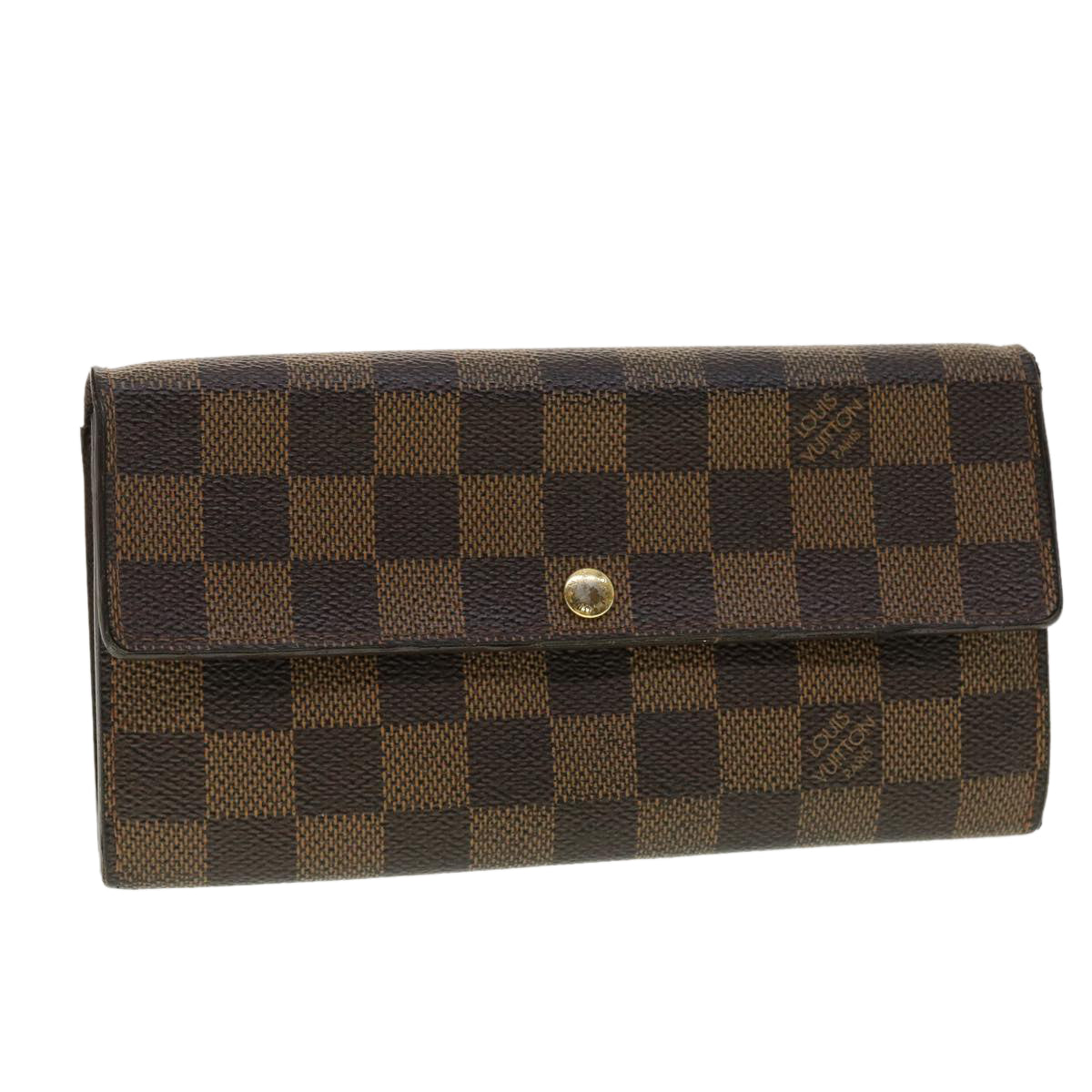 LOUIS VUITTON Damier Ebene Portefeuille Sarah Long Wallet N61734 LV Auth 40580