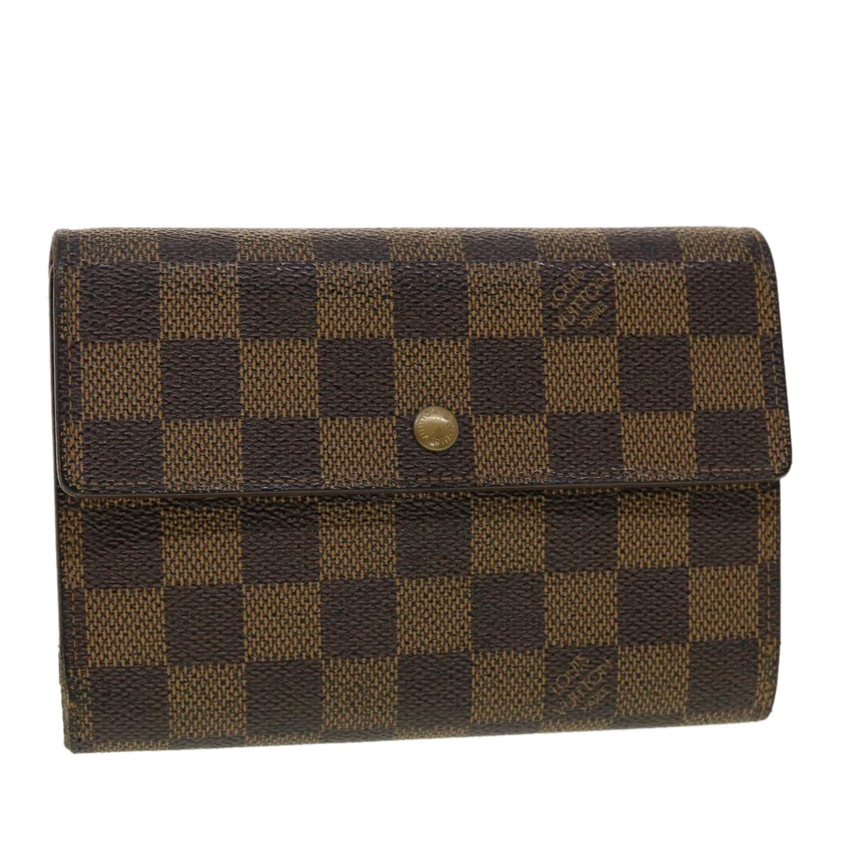 LOUIS VUITTON Damier Ebene Porte Tresor Etui Papie Wallet N61202 LV Auth 40582