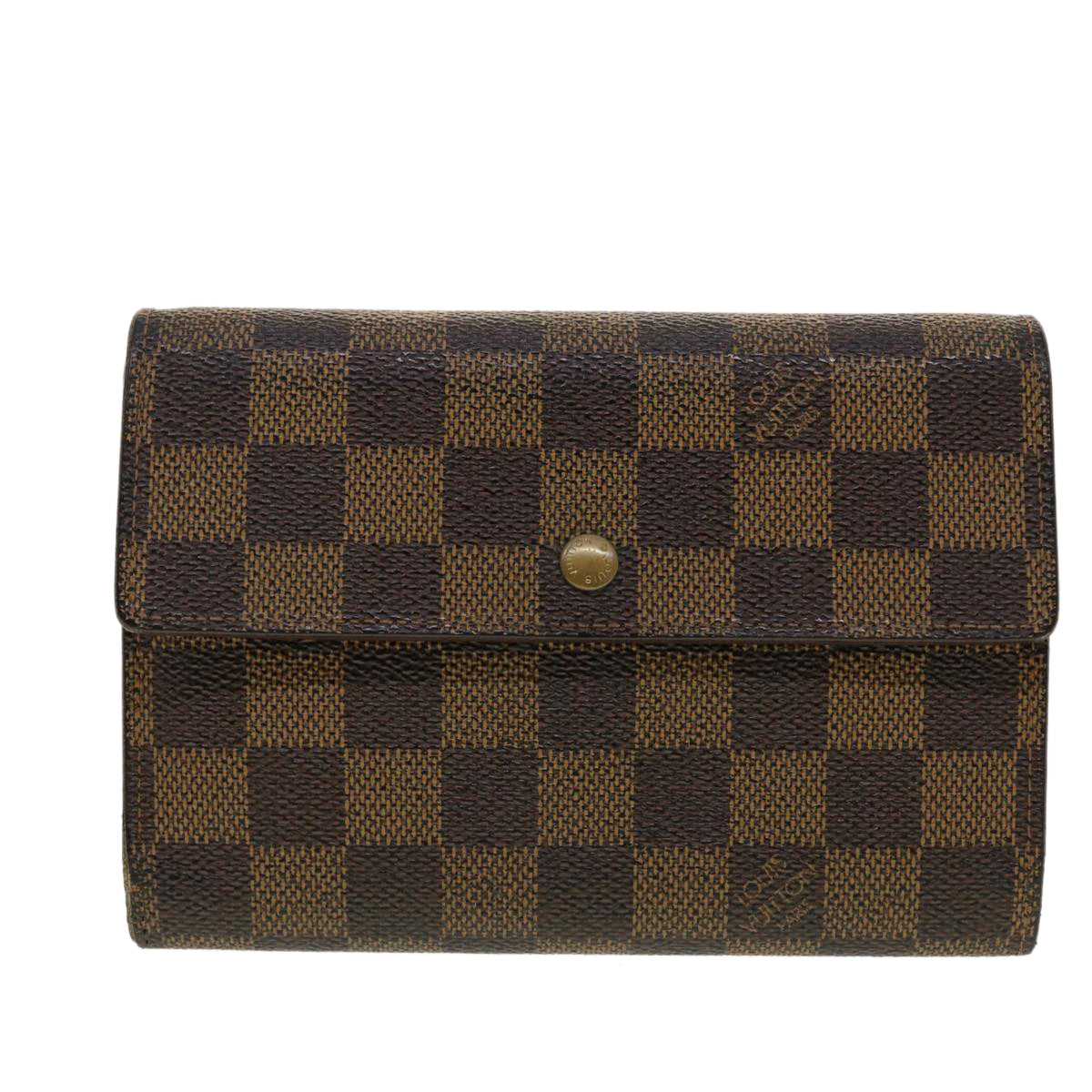 LOUIS VUITTON Damier Ebene Porte Tresor Etui Papie Wallet N61202 LV Auth 40582