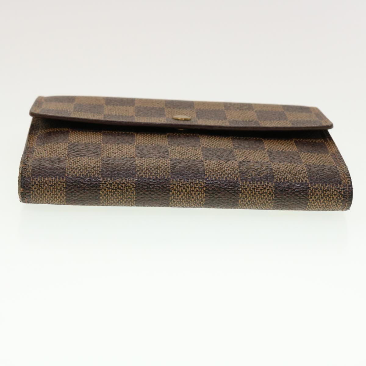 LOUIS VUITTON Damier Ebene Porte Tresor Etui Papie Wallet N61202 LV Auth 40582