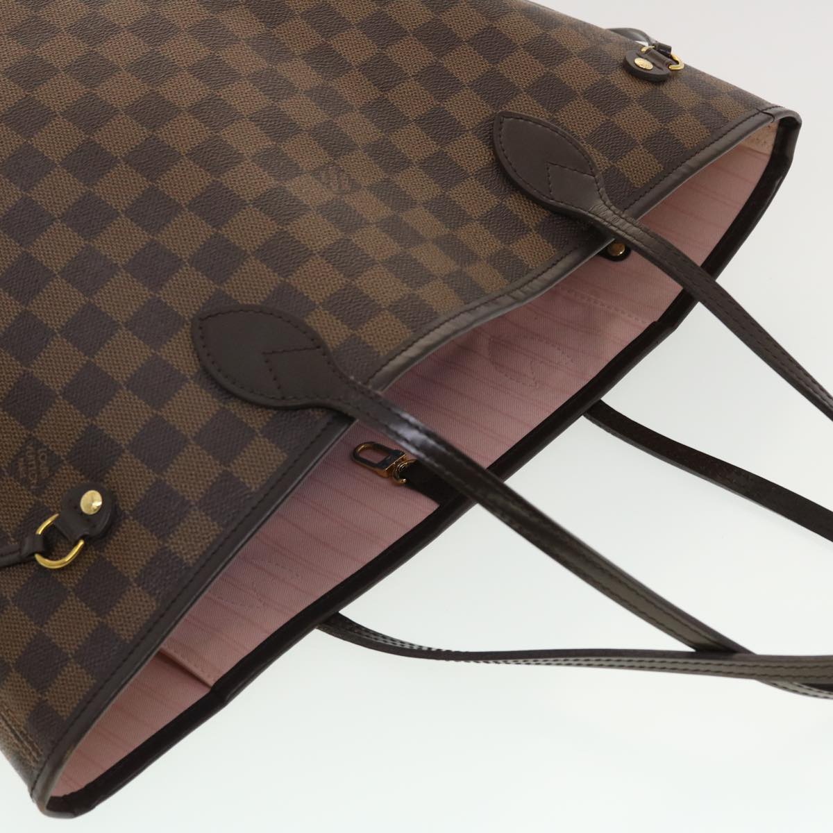 LOUIS VUITTON Damier Ebene Neverfull MM Tote Bag N51105 LV Auth 40600